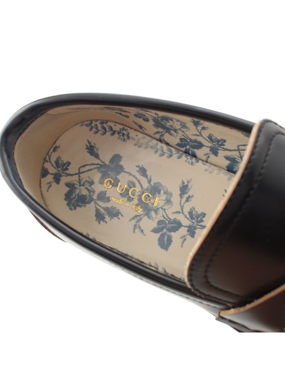 Gucci Leather Horsebit Bi Embroidery Loafers Shoes Black - Picture 7 of 10